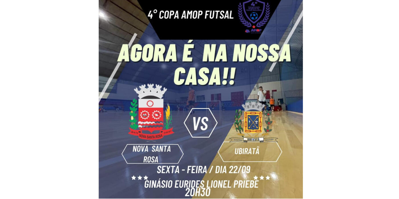 Hoje (29) tem jogo de futsal masculino e feminino em Nova Santa Rosa