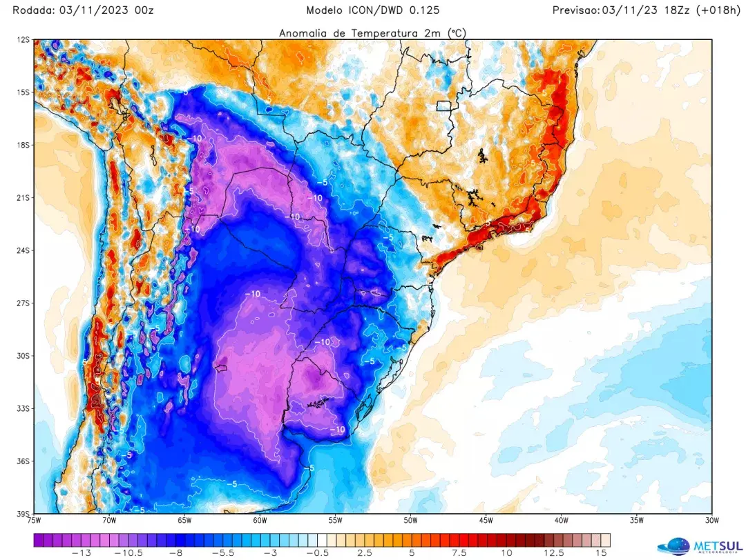 Novembro começa com frio atípico em grande parte do Brasil