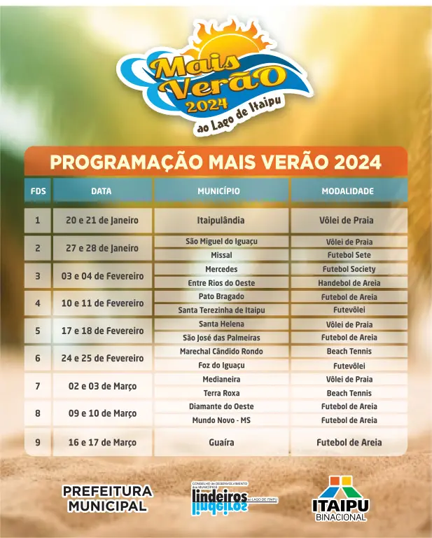 Definidas novas datas para as finais do Municipal de Futebol Sete e o  Torneio de Futevôlei de Areia - Município de São Miguel do Iguaçu - PR